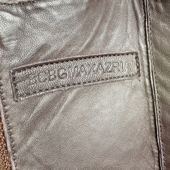 BCBGMAXAZRIA croc embossed hidden wedge knee high boots brown size 6 - Picture 8 of 10